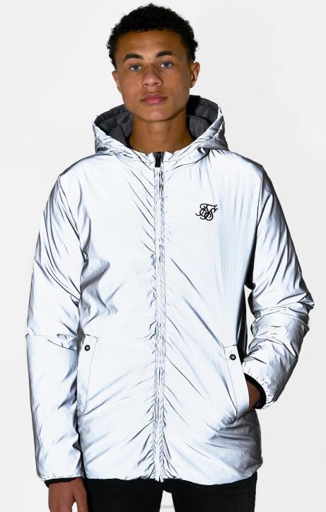 Jungen SikSilk graue wendbare Luftpolsterjacke Bekleidung J0NL298