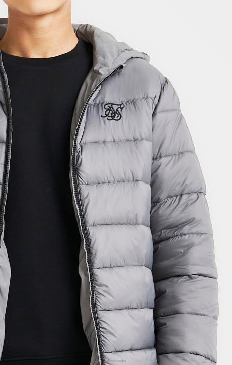 Jungen SikSilk graue wendbare Luftpolsterjacke Bekleidung J0NL298