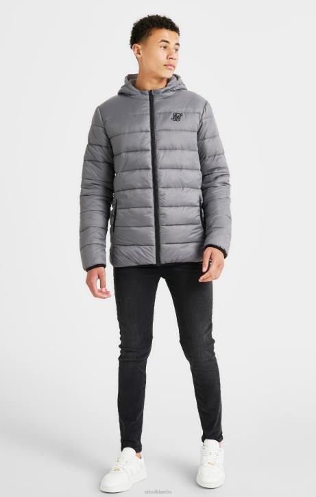 Jungen SikSilk graue wendbare Luftpolsterjacke Bekleidung J0NL298
