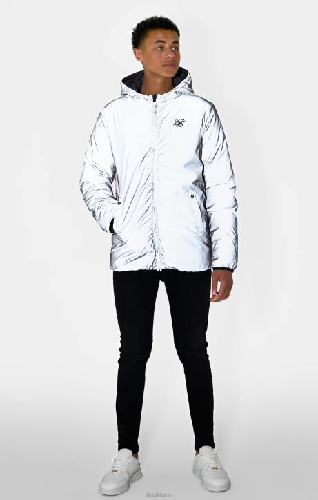 Jungen SikSilk graue wendbare Luftpolsterjacke Bekleidung J0NL298