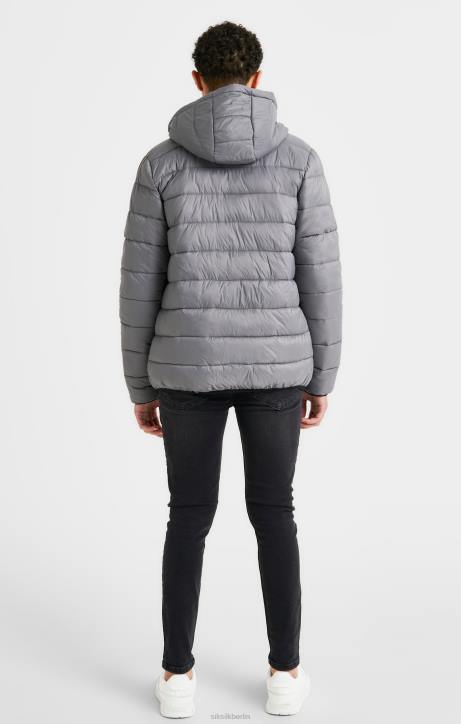 Jungen SikSilk graue wendbare Luftpolsterjacke Bekleidung J0NL298
