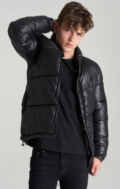 Jungen SikSilk schwarze Blasenjacke Bekleidung J0NL300