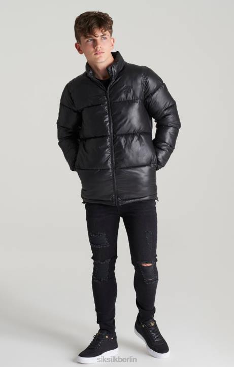 Jungen SikSilk schwarze Blasenjacke Bekleidung J0NL300