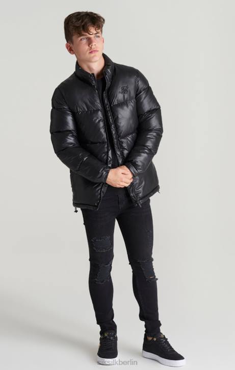 Jungen SikSilk schwarze Blasenjacke Bekleidung J0NL300