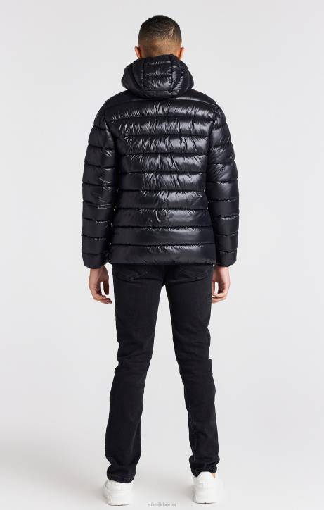 Jungen SikSilk schwarze, leichte Luftpolsterjacke Bekleidung J0NL299