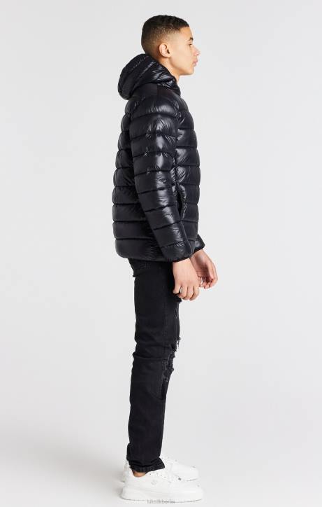 Jungen SikSilk schwarze, leichte Luftpolsterjacke Bekleidung J0NL299