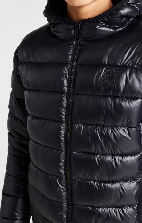 Jungen SikSilk schwarze, leichte Luftpolsterjacke Bekleidung J0NL299
