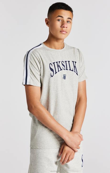 Jungen SikSilk Grau meliertes College-T-Shirt Bekleidung J0NL283