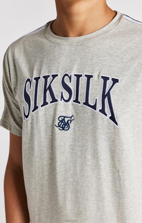 Jungen SikSilk Grau meliertes College-T-Shirt Bekleidung J0NL283