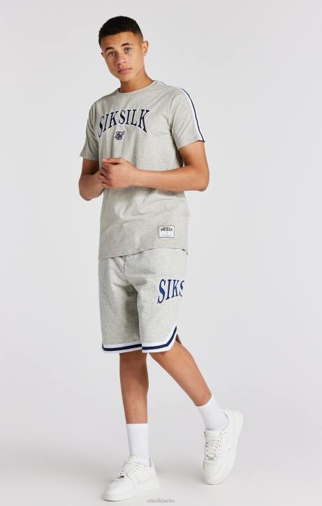 Jungen SikSilk Grau meliertes College-T-Shirt Bekleidung J0NL283
