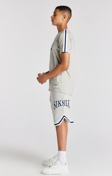 Jungen SikSilk Grau meliertes College-T-Shirt Bekleidung J0NL283