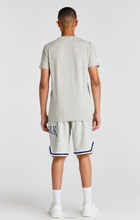 Jungen SikSilk Grau meliertes College-T-Shirt Bekleidung J0NL283