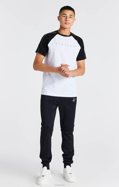 Jungen SikSilk weißes Raglan-T-Shirt Bekleidung J0NL284