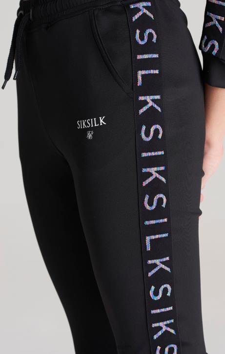 Mädchen SikSilk Schwarze Trainingshose mit Klebeband Bekleidung J0NL349
