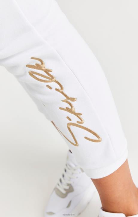 Mädchen SikSilk Weiße Signature-Jogginghose Bekleidung J0NL347