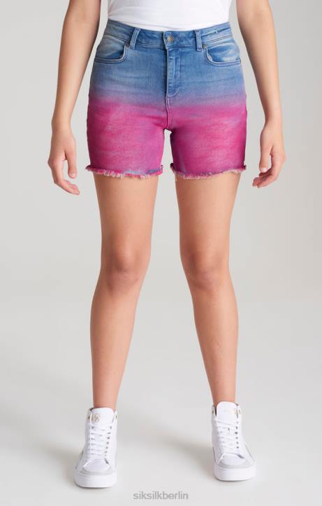 Mädchen SikSilk Blaue Dip-Dye-Denim-Shorts Bekleidung J0NL356