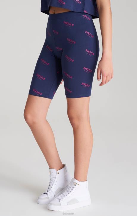 Mädchen SikSilk Marineblau bedruckte Radlershorts Bekleidung J0NL355