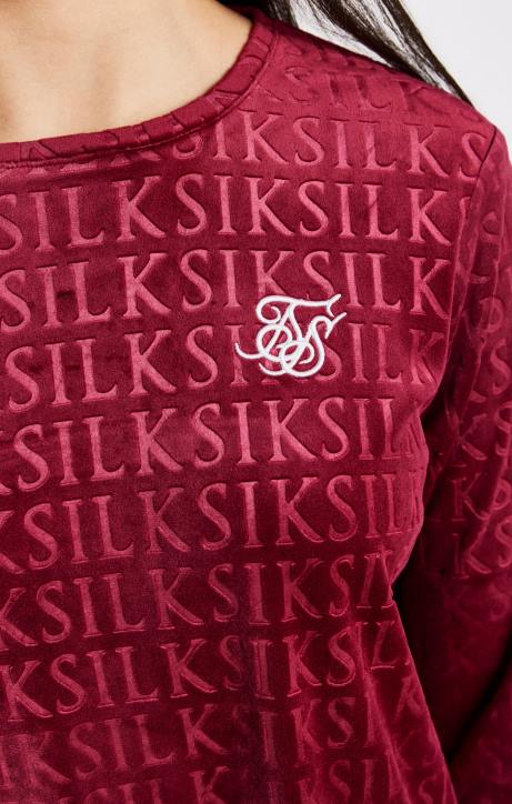 Mädchen SikSilk Langärmliges T-Shirt-Kleid aus rosa Velours Bekleidung J0NL345