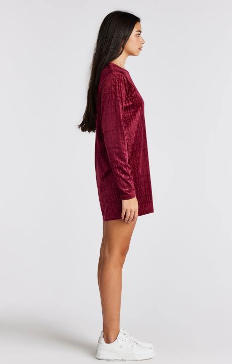 Mädchen SikSilk Langärmliges T-Shirt-Kleid aus rosa Velours Bekleidung J0NL345