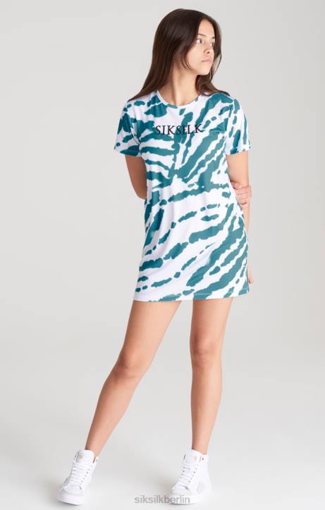 Mädchen SikSilk Weißes T-Shirt-Kleid mit Batikmuster Bekleidung J0NL343