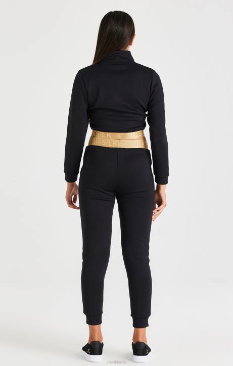 Mädchen SikSilk Durchgehender, metallisch verklebter Reißverschluss – schwarz Bekleidung J0NL330