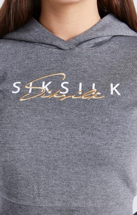 Mädchen SikSilk Grau meliertes, charakteristisches Trainingsoberteil Bekleidung J0NL329