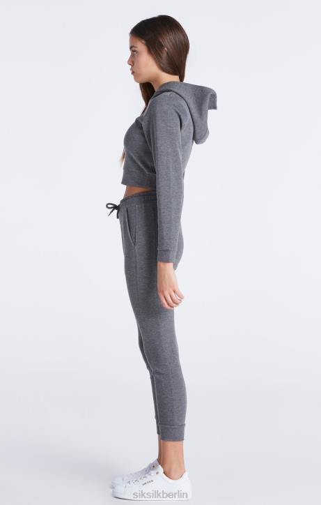 Mädchen SikSilk Grau meliertes, charakteristisches Trainingsoberteil Bekleidung J0NL329