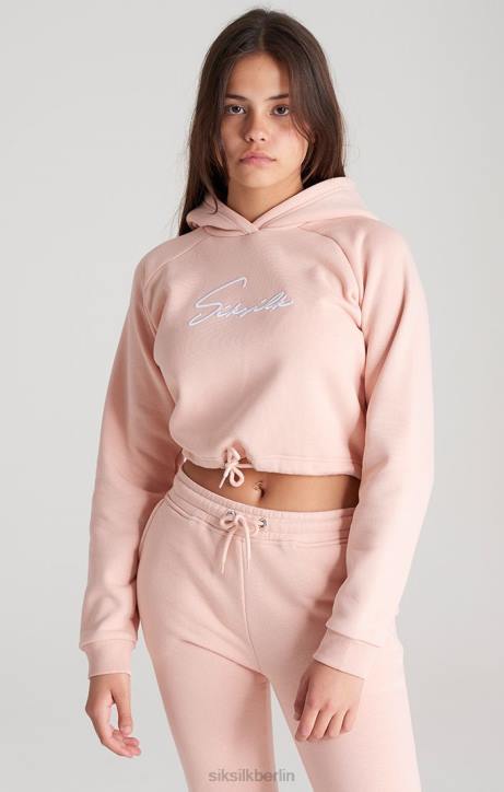 Mädchen SikSilk Pinker, charakteristischer, verkürzter Kapuzenpullover Bekleidung J0NL333