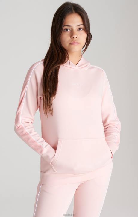 Mädchen SikSilk Rosafarbener Kapuzenpullover mit Veloursband Bekleidung J0NL336
