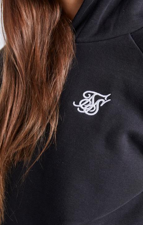 Mädchen SikSilk Schwarzer Essentials-Kapuzenpullover zum Überziehen Bekleidung J0NL335