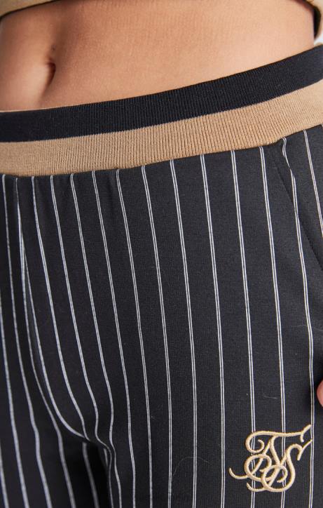 Mädchen SikSilk Schwarzer, kurz geschnittener Kapuzenpullover mit Baseballstreifen Bekleidung J0NL337