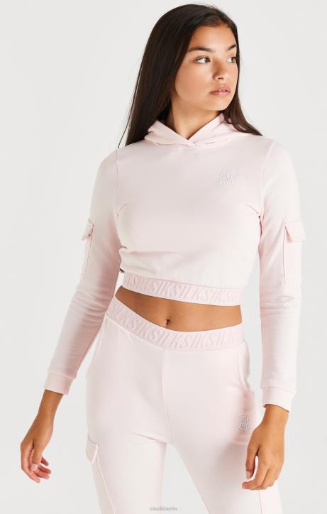 Mädchen SikSilk Verklebte Cargo-Kapuze – rosa Bekleidung J0NL331