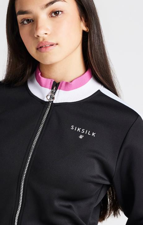 Mädchen SikSilk schwarze Retro-Jacke Bekleidung J0NL341