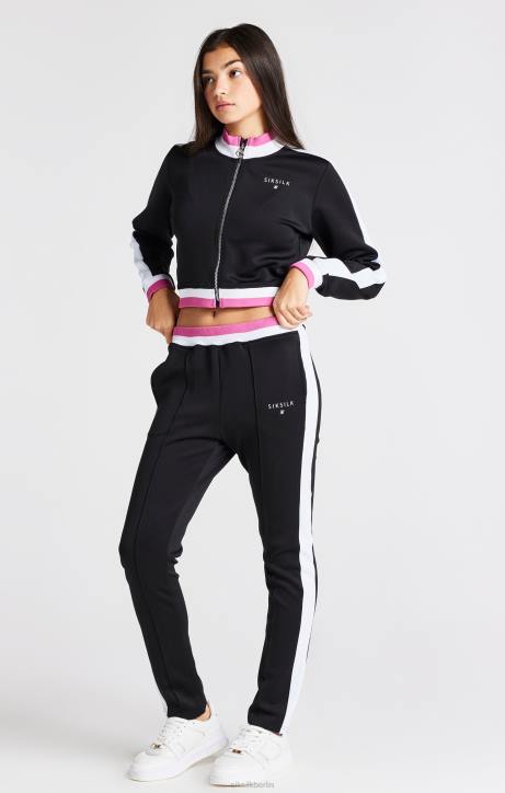 Mädchen SikSilk schwarze Retro-Jacke Bekleidung J0NL341