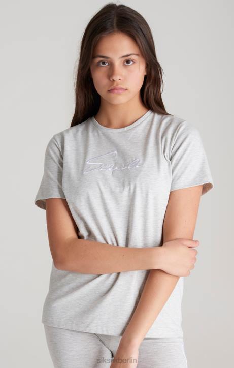 Mädchen SikSilk Grau meliertes, charakteristisches Boyfriend-T-Shirt Bekleidung J0NL322