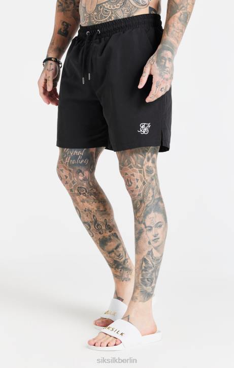 Männer SikSilk Schwarze Essential-Badeshorts Bekleidung J0NL617