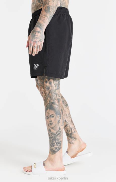 Männer SikSilk Schwarze Essential-Badeshorts Bekleidung J0NL617