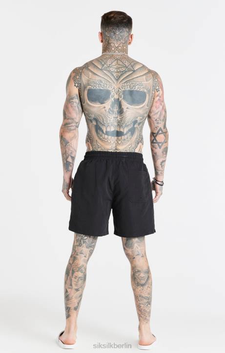 Männer SikSilk Schwarze Essential-Badeshorts Bekleidung J0NL617