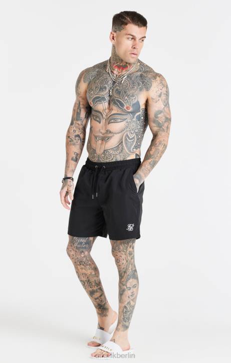 Männer SikSilk Schwarze Essential-Badeshorts Bekleidung J0NL617