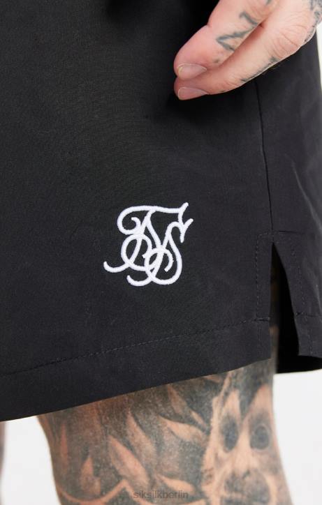 Männer SikSilk Schwarze Essential-Badeshorts Bekleidung J0NL617