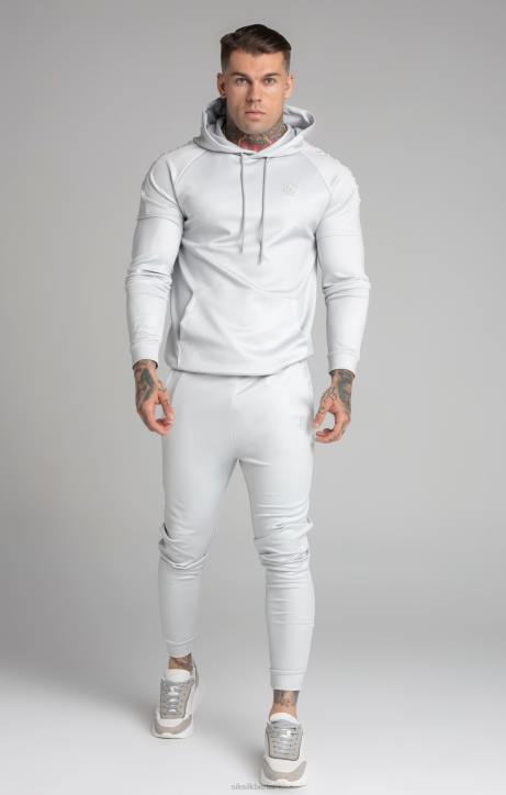 Männer SikSilk Graue, bestickte Hose mit Bündchen Bekleidung J0NL506