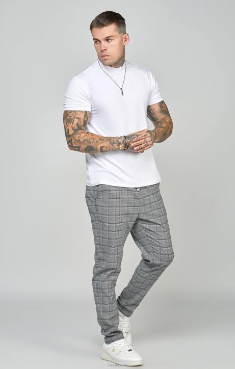 Männer SikSilk Graue, schmal zulaufende, elegante, gewebte Jogginghose Bekleidung J0NL524