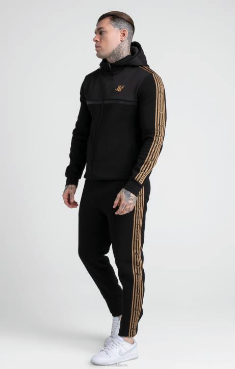 Männer SikSilk Schwarze, goldene Jogginghose aus Strickband Bekleidung J0NL508