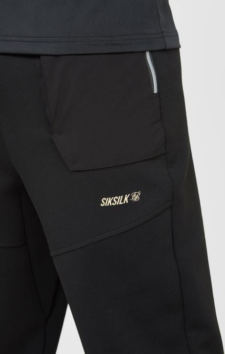 Männer SikSilk schwarze Sporthose Bekleidung J0NL520