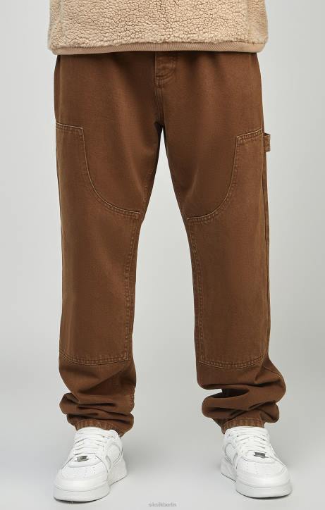 Männer SikSilk Brauner Carpenter-Denim mit gerader Passform Bekleidung J0NL549