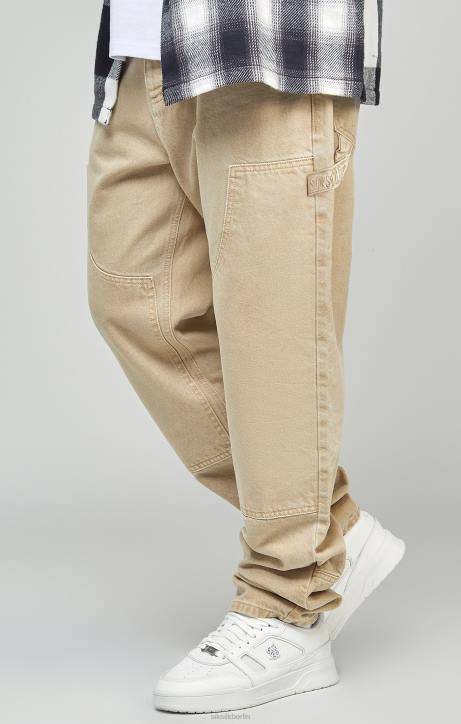 Männer SikSilk Ecrufarbener Carpenter-Denim mit gerader Passform Bekleidung J0NL555