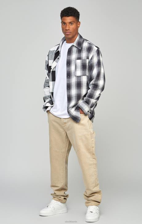 Männer SikSilk Ecrufarbener Carpenter-Denim mit gerader Passform Bekleidung J0NL555