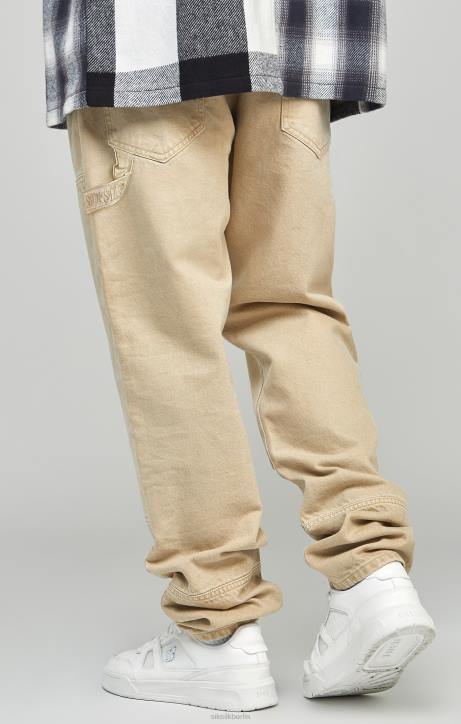 Männer SikSilk Ecrufarbener Carpenter-Denim mit gerader Passform Bekleidung J0NL555