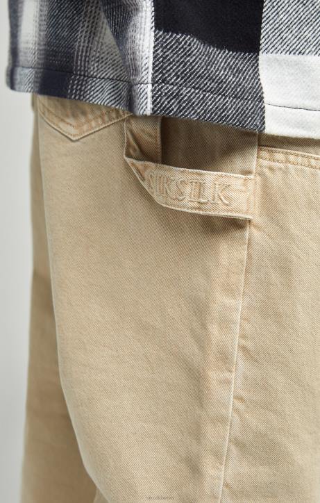 Männer SikSilk Ecrufarbener Carpenter-Denim mit gerader Passform Bekleidung J0NL555