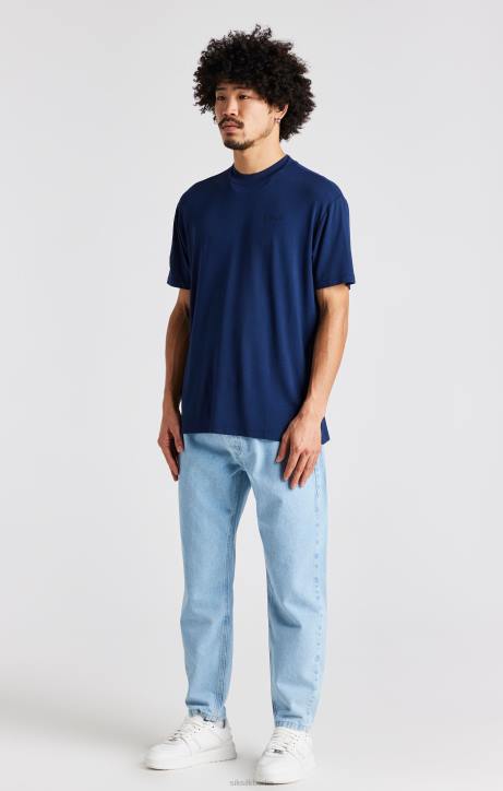 Männer SikSilk Hellblaue Basic-Karottenjeans Bekleidung J0NL544